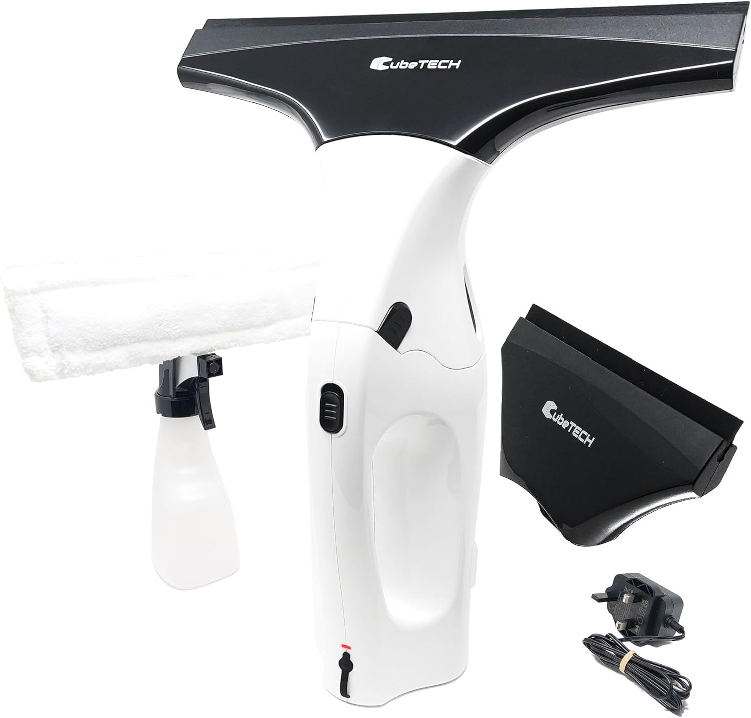 CubeTECH CTWV2 Cordless Vacuum Cleaner - Handheld Vacuum Cordless Rechargeable Power Kit (Microfibre Cloth & Window Squeegee Vacuum) Cleaning Condensation Double Glazed Glass Window Cleaning