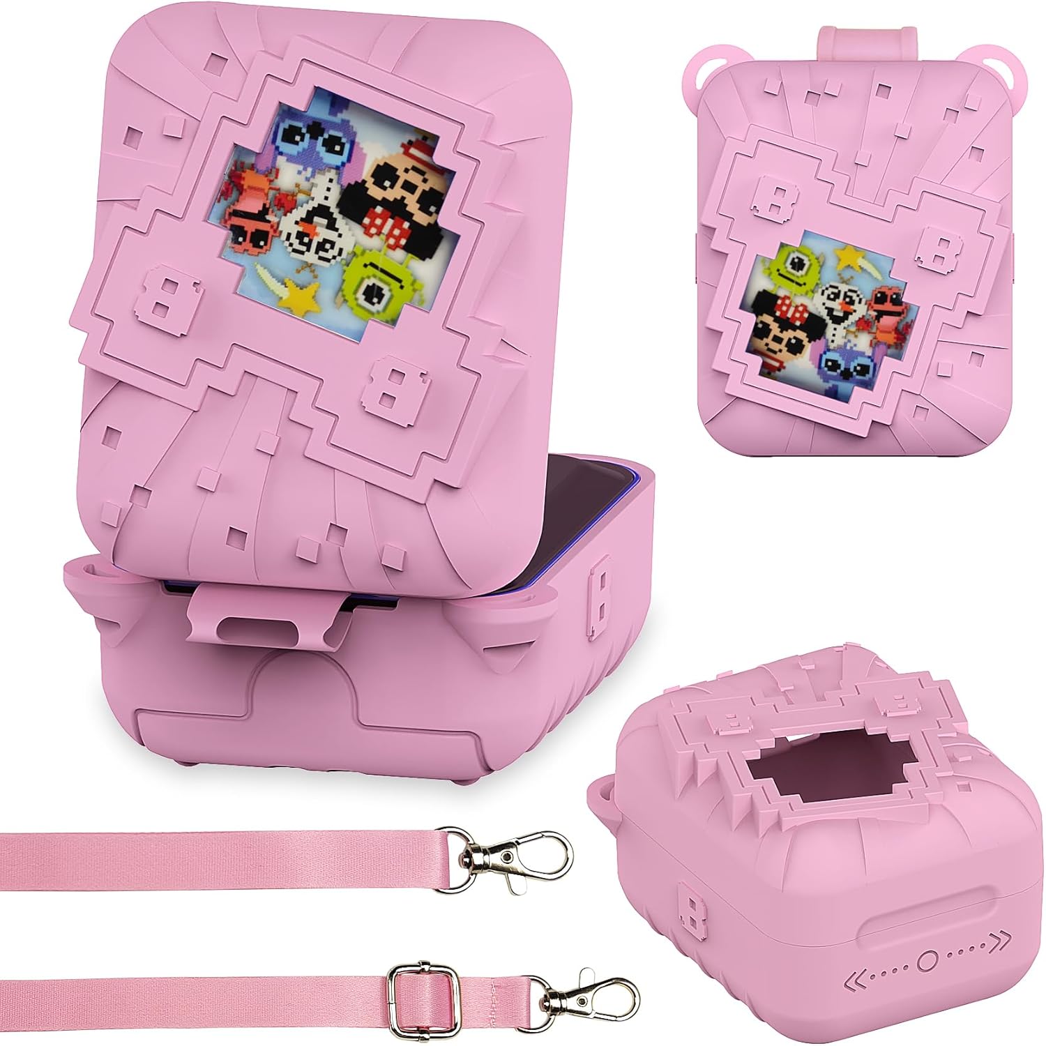 Silicone Case for Bitzee Disney Interactive Toy Digital Pet, Protective Cover for Bitzee Disney Virtual Digital Pet Accessories (Pink)