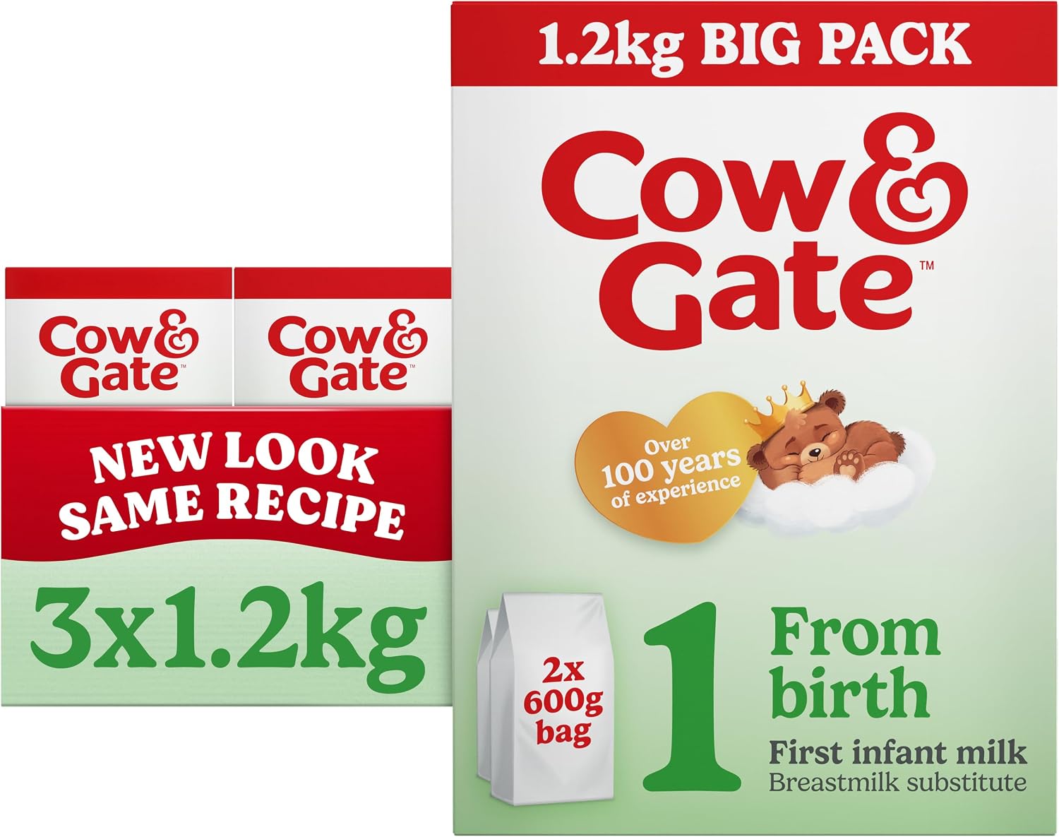 Cow & Gate 1 First Infant Baby Milk Powder Formula From Birth, 1.2KG