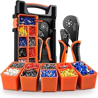 Ferrule Crimping Tool kit AWG30-5 Self-Adjusting Wire Ferrule Crimper Set with 1800PCS Wire End Ferrule Terminals