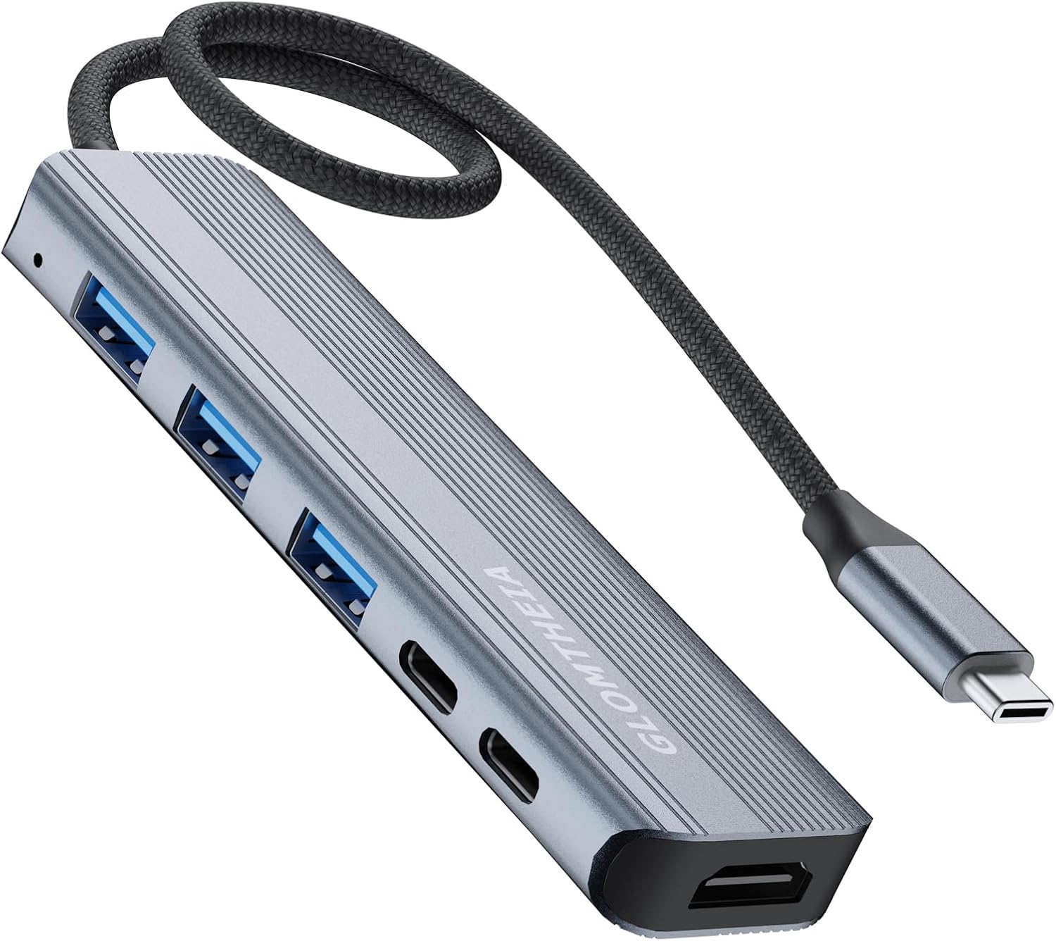 USB C Hub HDMI Multiport Adapter Dongles for MacBook Pro/Air Mac iPad Laptop, Tpye C Multiple Dock with 4k@30Hz HDMI, USB A 3.0, USB C 3.0, 100W Pass Through Charging