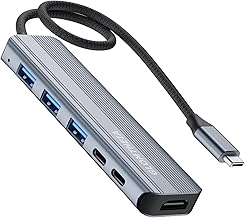USB C Hub HDMI Multiport Adapter Dongles for MacBook Pro/Air Mac iPad Laptop, Tpye C Multiple Dock with 4k@30Hz HDMI, USB A 3.0, USB C 3.0, 100W Pass Through Charging