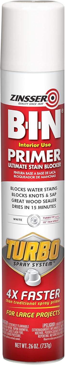 Zinsser 356880 B-I-N Primer Turbo Spray System, 26 oz, White, 1.63 Pound (Pack of 1)