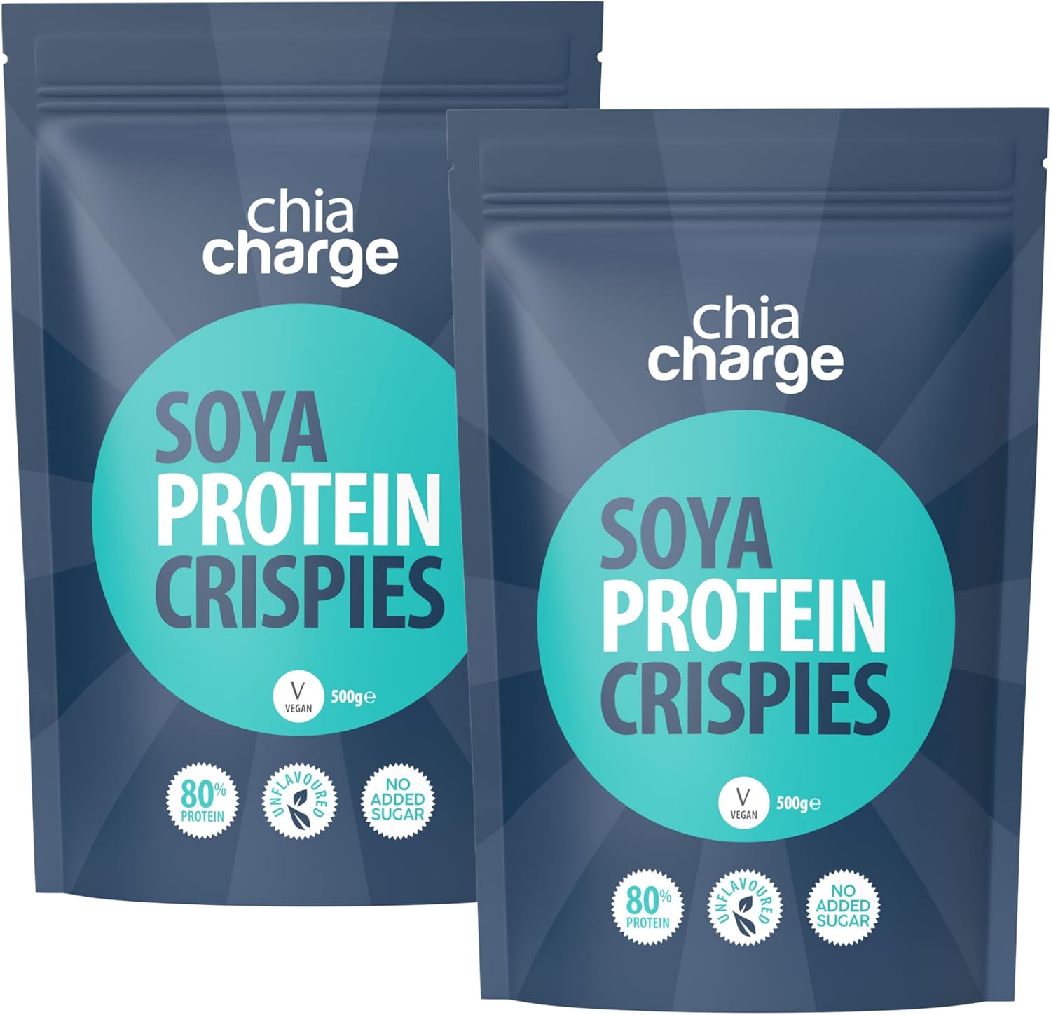 Chia Charge 80% Protein Soya Crispies - High Protein for Adults and Kids - Healthy, Gluten Free Vegan Snack - Low Fat Food, No Sugar Crispies (1kg)
