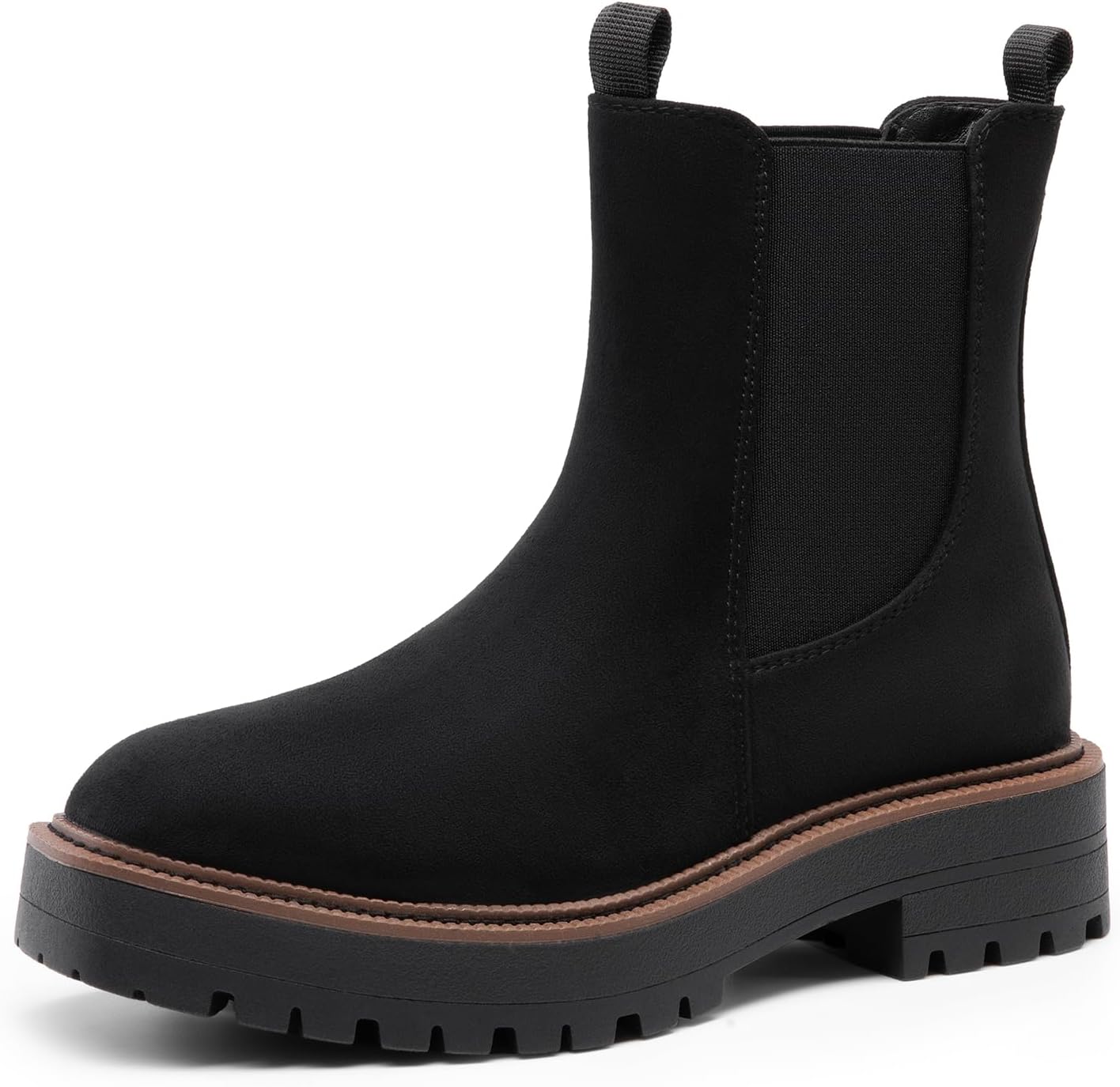 DREAM PAIRS Women's Chelsea Ankle Boots Fashion Low Heel Lug Sole Platform Fall Booties Shoes