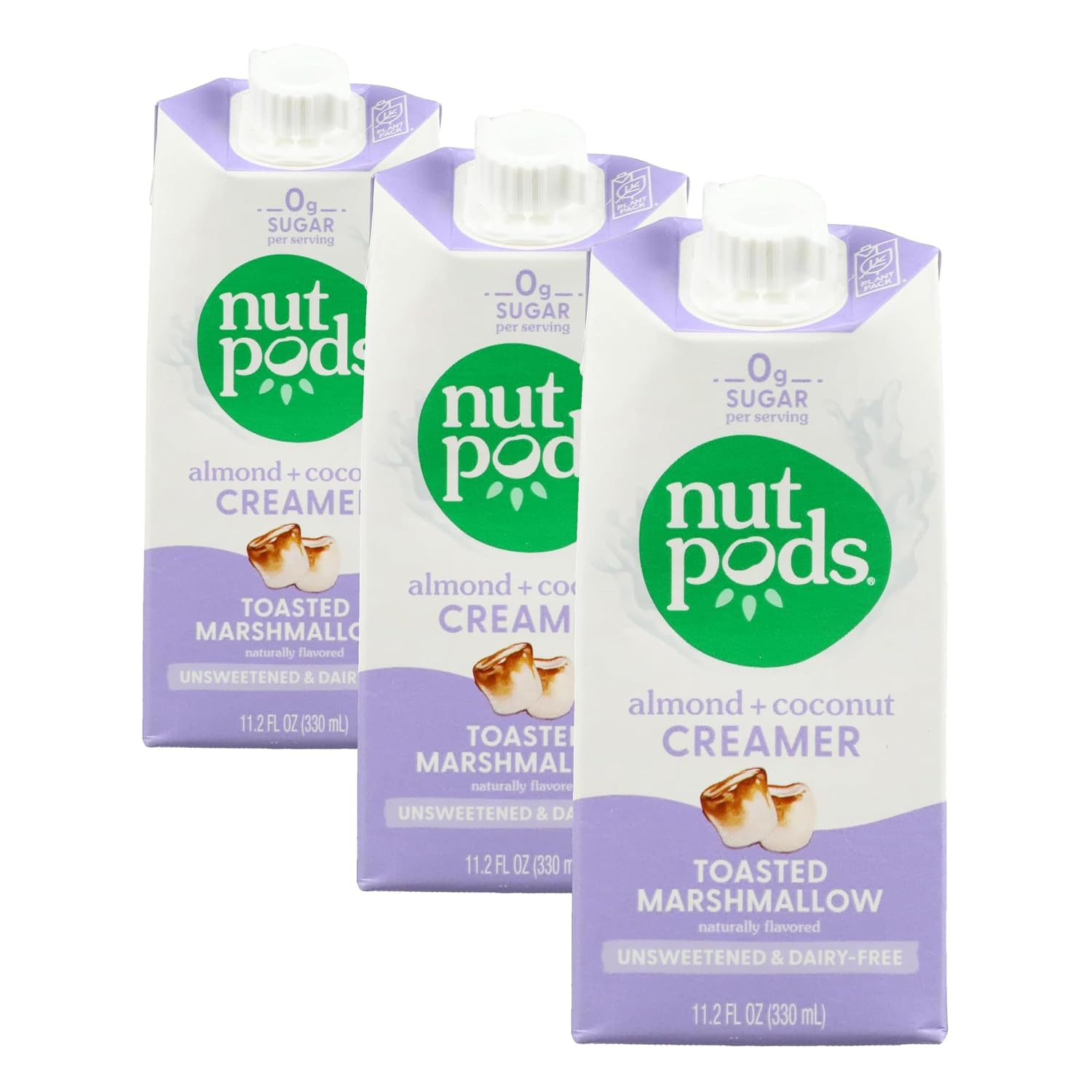NUTPODS Toasted Marshmallow Unsweetened Dairy Free Creamer, 11.2 FZ (Pack of 3)
