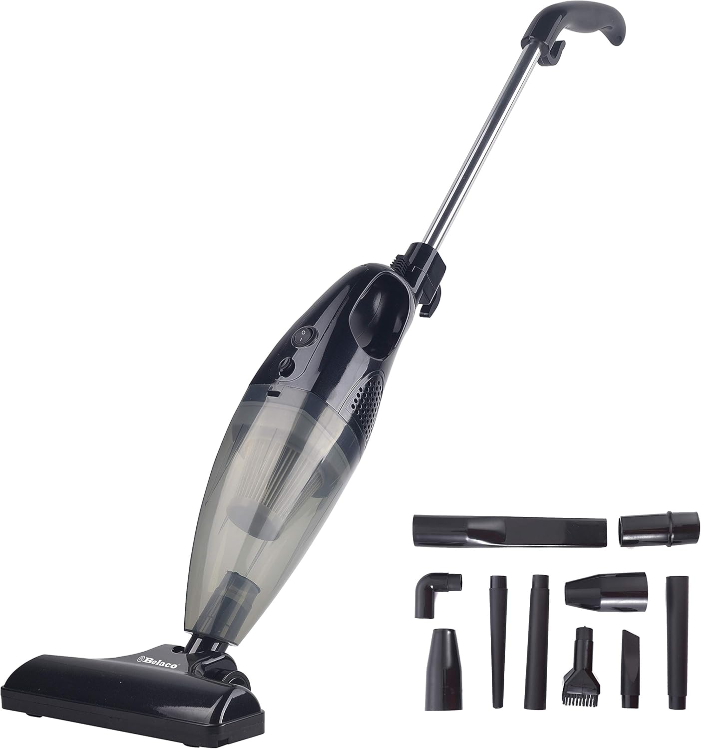 Belaco 2 in 1 Upright Vacuum Cleaner Black 700W handheld stick bagless vacuum cleaner, High Efficiency, Crevice attachment,HEPA Filter