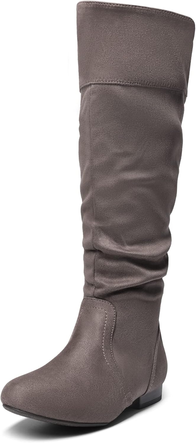 DREAM PAIRS Women's Wide Calf Knee High Pull On Fall Weather Winter Boots