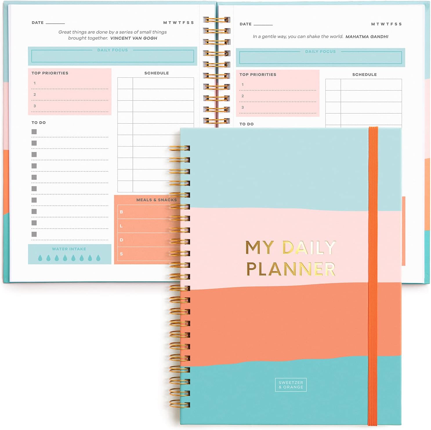 S&O Undated Planner with Meal, A5 Habit & Routine Tracker, Daily To Do List-Weekly and Monthly Goal Agenda Abstract Notebook Organizer for 2025, Students, College, Work, ADHD, Fitness, Productivity