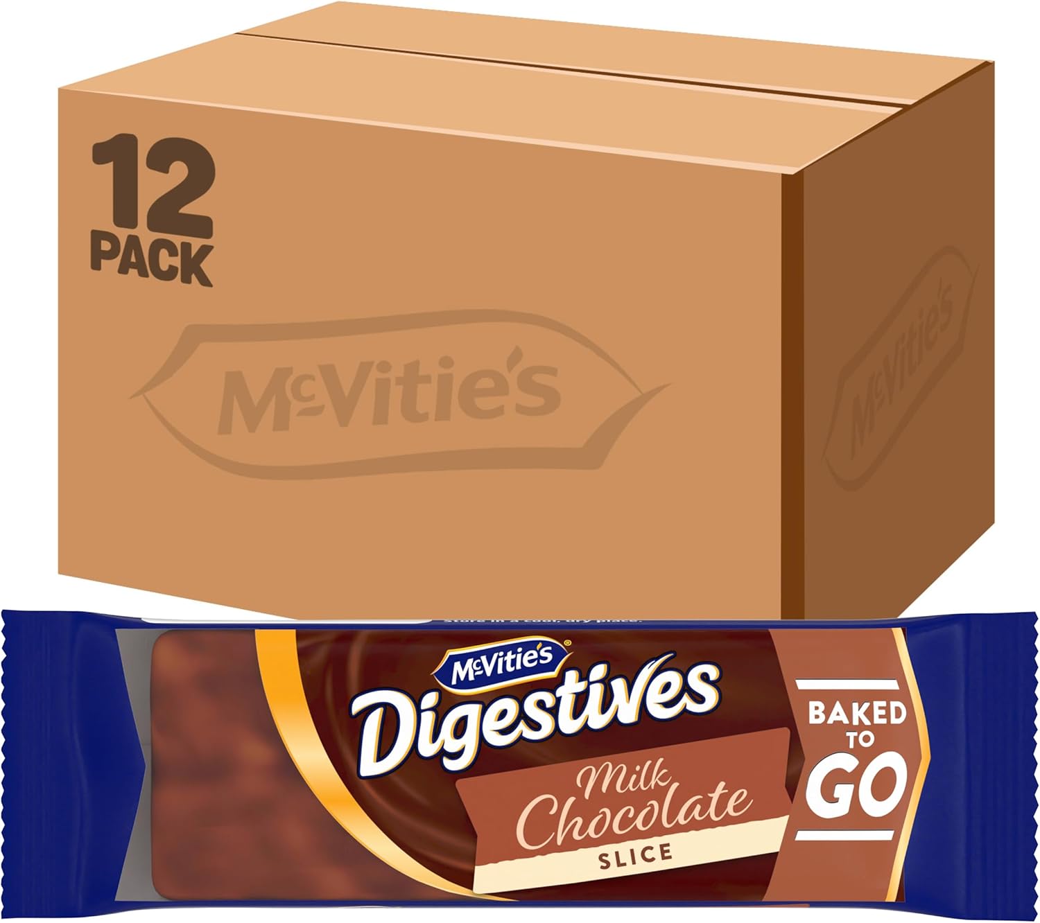 McVitie's Milk Chocolate Digestive Slice, 54g (Pack of 12)
