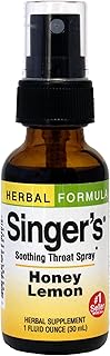 Herbs Etc. Singer's Saving Grace Lemon & Honey - Herbal Remedy Spray Aids Throat Comfort & Health - Soothing Hydrating Throat Support - Throat Relief Spray with Licorice - 1 fl oz (About 75 Servings)