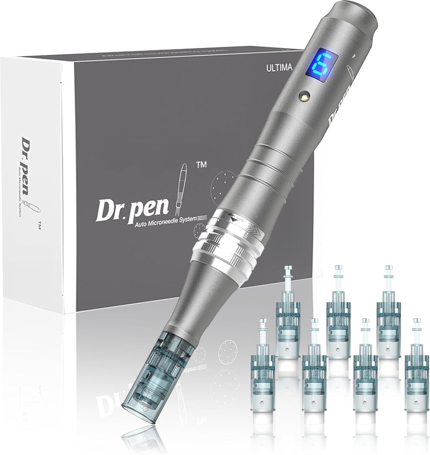 Dr. Pen M8 Microneedling Pen Kit - Wireless Ultima M8 Derma Roller with 22pcs Cartridges for Face Body Hair Growth, Professional Micro Needling Device(12pcs 16pin 10pcs 42pin Cartridges)