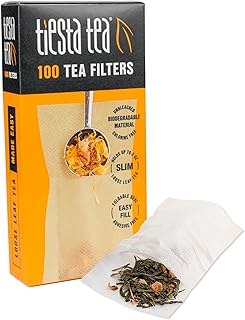 Tiesta Tea - Loose Leaf Tea Filters | Disposable Tea Infuser, 100% Natural Unbleached Paper, Steeps Hot Tea, Iced Tea & Coffee, Easy Fill Single Serve Filter for One Cup - 100 Count Empty Tea Bags