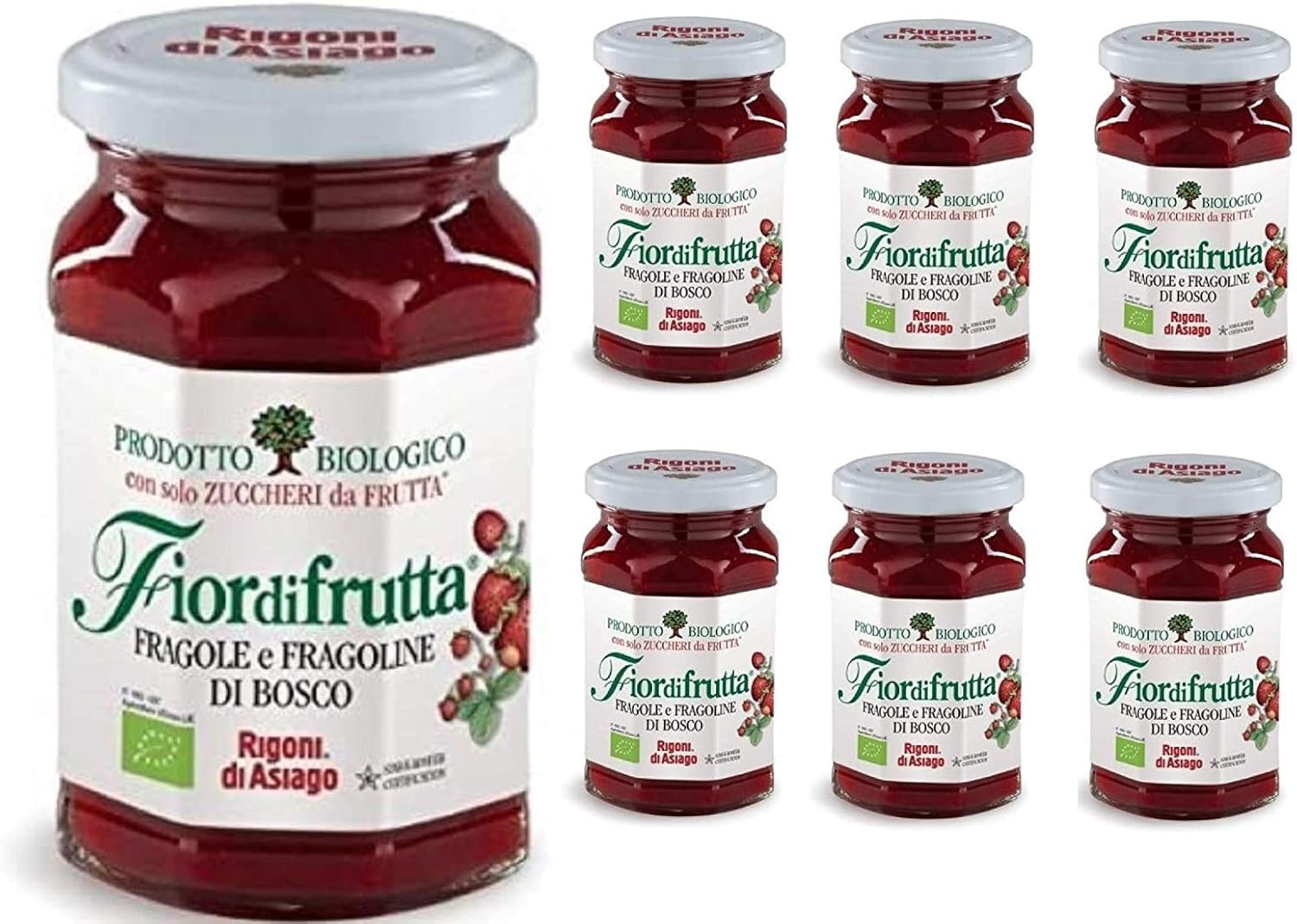 6x Rigoni di Asiago Fiordifrutta Italian Earth Berry & Wild Strawberry Jam BIO 250g