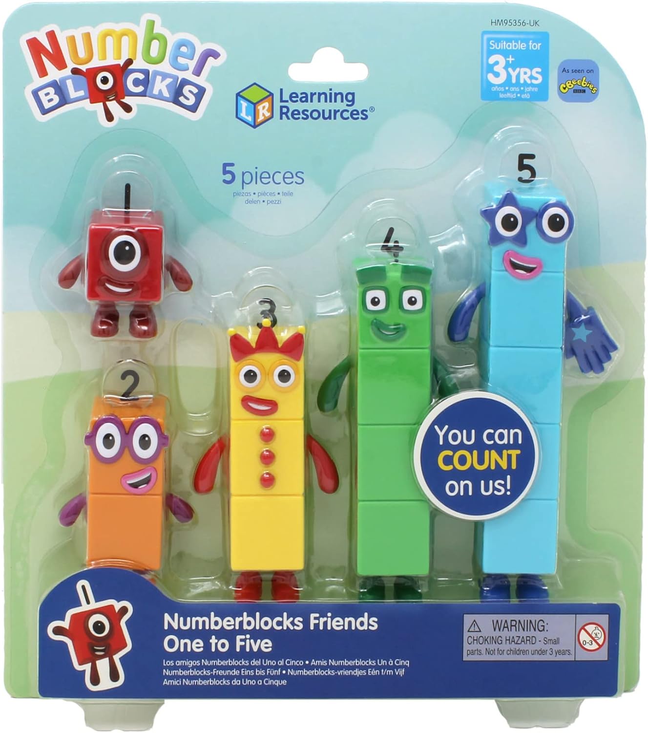Learning Resources Numberblocks Friends One to Five, Official Collectible Toys, Includes Numberblocks One, Two, Three, Four and Five, Suitable for Display and With Posable Arms for Realistic Play