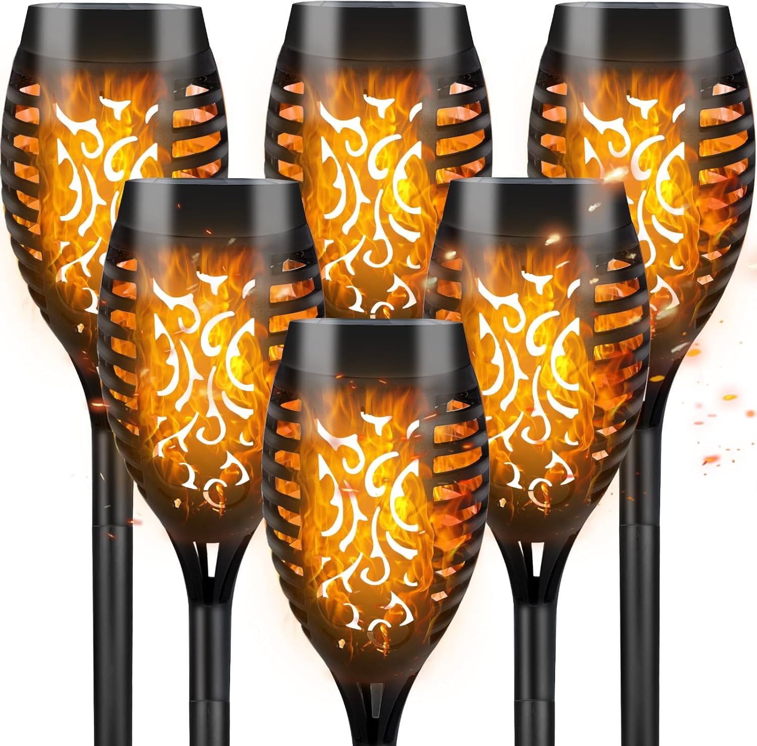 CNMTCCO Solar Lights Outdoor Garden, 6 Pack Solar Flickering Dancing Flame Lights, Waterproof SolarTorch Light Landscape Lighting for Garden Patio Pathways Lawn Yard Decoration