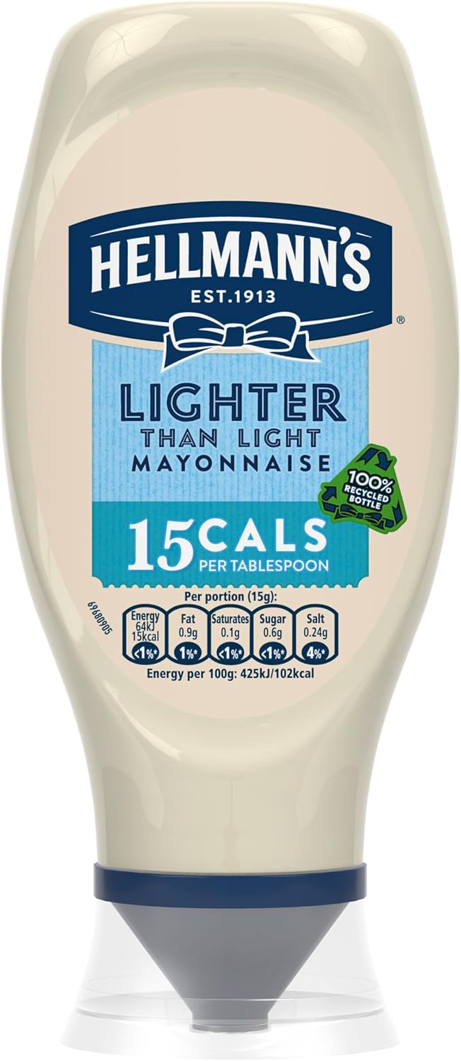 Hellmann's Lighter than Light Mayonnaise made with free-range eggs light mayo for sandwiches, wraps, and salads 430 ml