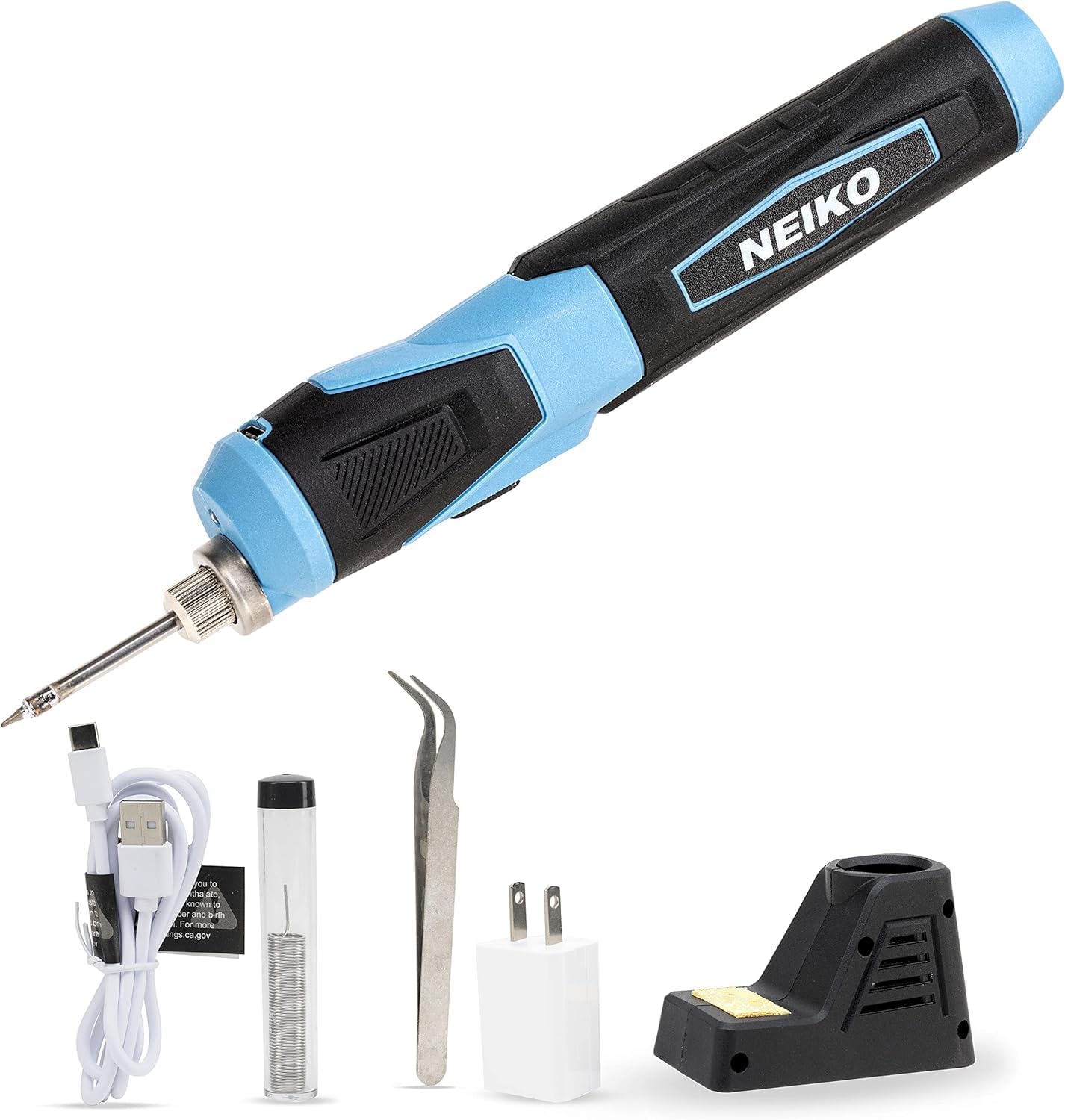 NEIKO 40421A Wireless Soldering Tool, Mini USB Rechargeable Solder Iron Pen, Rapid Heat 356-750°F (180-400°C), Electrical Soldering Set, LED, 4V Lithium-Ion Battery, Cordless Design