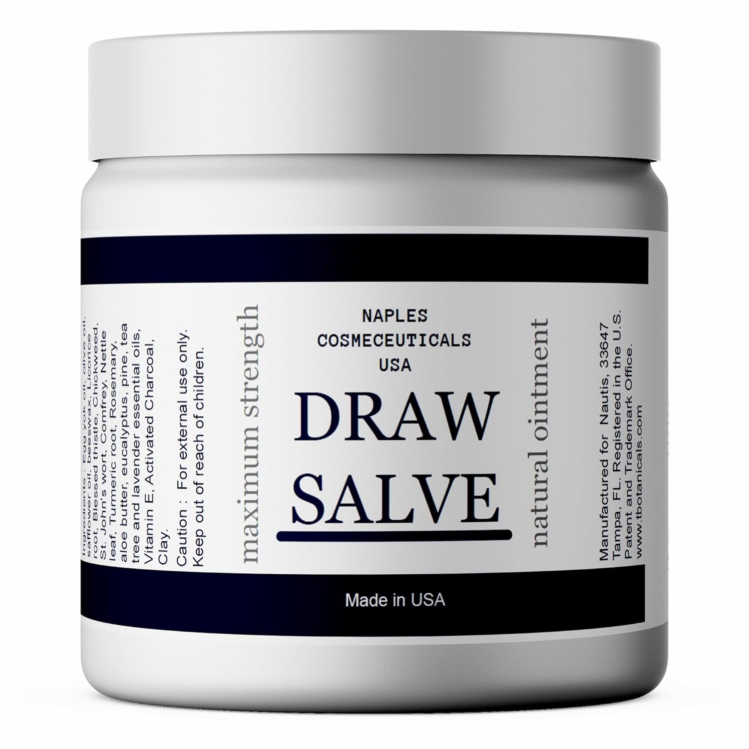Drawing Salve for Boil Ease Cysts Splinters Burns Poison Ivy Ingrown Hair Fast Draw Ointment (4 oz)