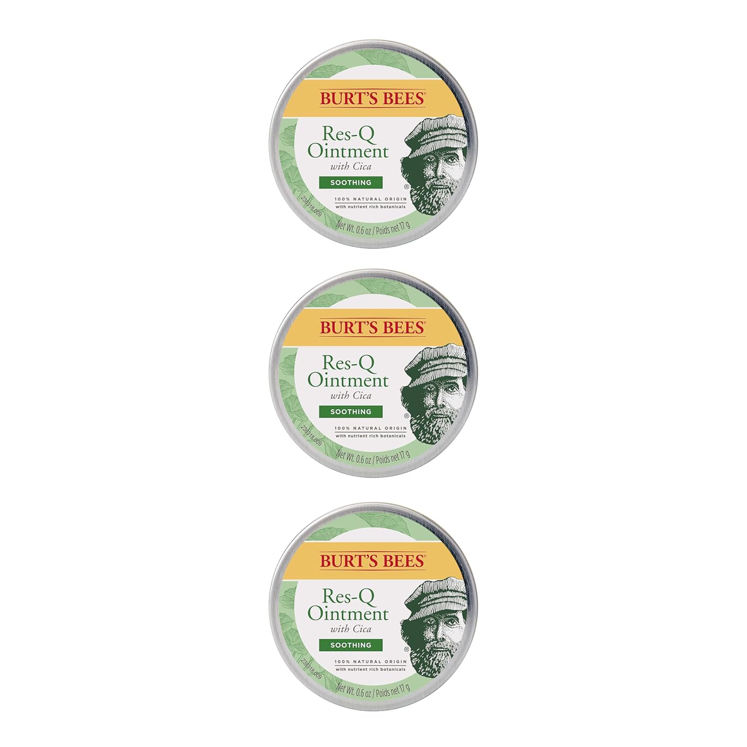 Burt's Bees 100% Natural Multipurpose Res-Q Ointment, 0.6 Oz - Pack of 3 (Package May Vary)