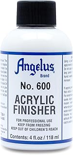 Angelus No. 600 Acrylic Leather Finisher – Flexible Clear Coat for Leather Shoes, Bags, Jackets & Accessories, High Shine Finish for Leather Craft & Restoration. No. 600-4 fl oz