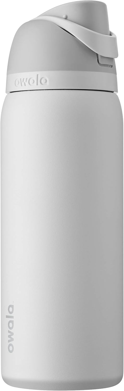 Owala FreeSip Insulated Stainless Steel Water Bottle with Straw for Sports, Travel, and School BPA-Free Sports Water Bottle, 32 oz, Shy Marshmallow