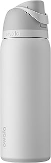 Owala FreeSip Insulated Stainless Steel Water Bottle with Straw for Sports, Travel, and School BPA-Free Sports Water Bottle, 32 oz, Shy Marshmallow