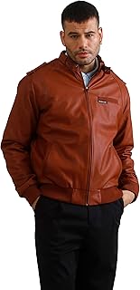 Members Only Men's Faux Leather Iconic Racer Jacket
