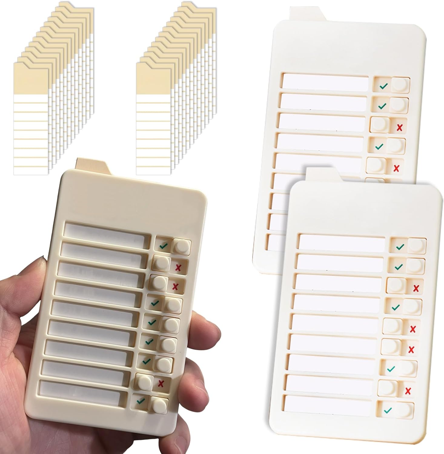 2 Pcs Mini to Do List Checklist Board, Chores Chart for Kids Adults Routine Chart for Children, to Do Board for Wall Fridge Kitchen, to Do List Planner with 52 Replaceable Blank Paper