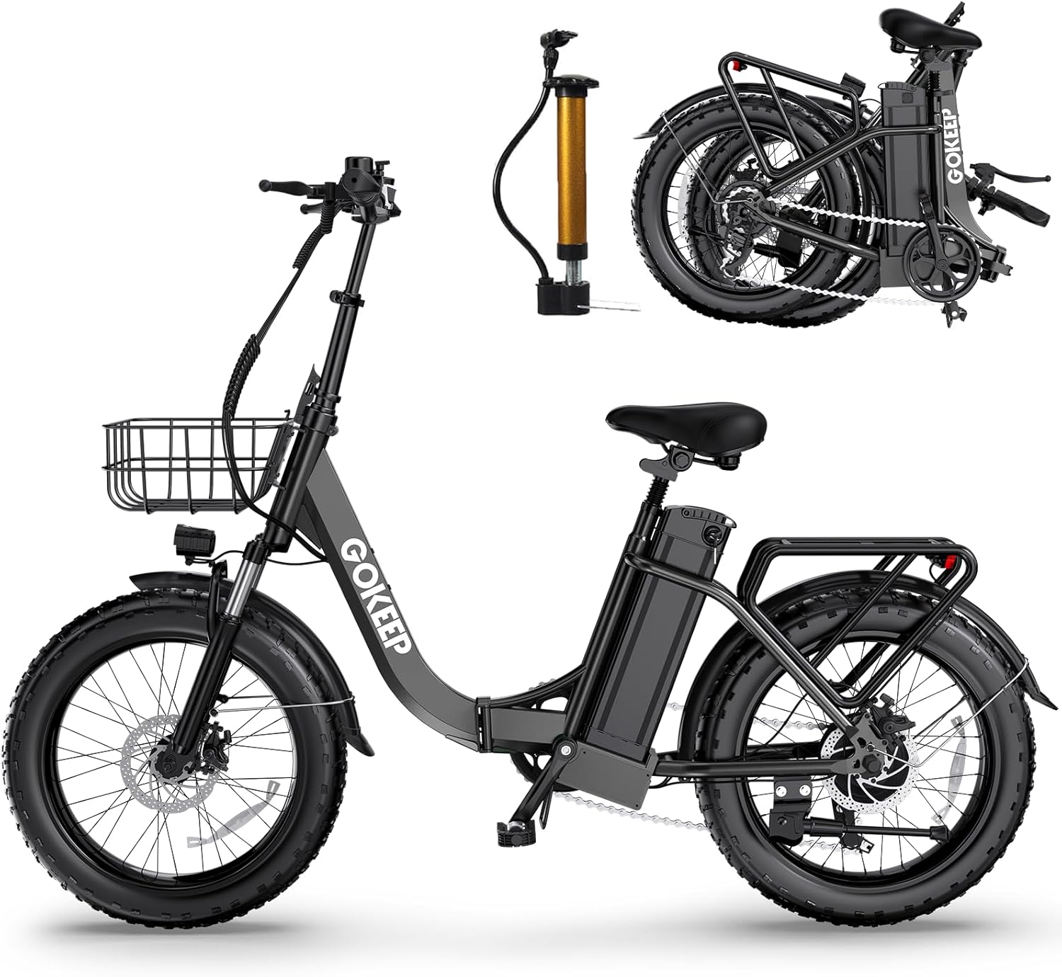 L20A Electric Bike for Adults – 1300W Peak Power Fat Tire E-Bike with 52V 13Ah Battery, IPX65 Waterproof, Foldable Frame, U-Shaped Safety Frame