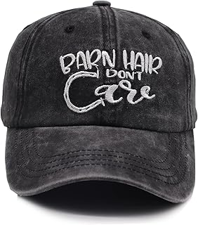 KKMKSHHG Barn Hair Don't Care Baseball Cap, Adjustable Vintage Cotton Denim Dad Hat for Women and Men