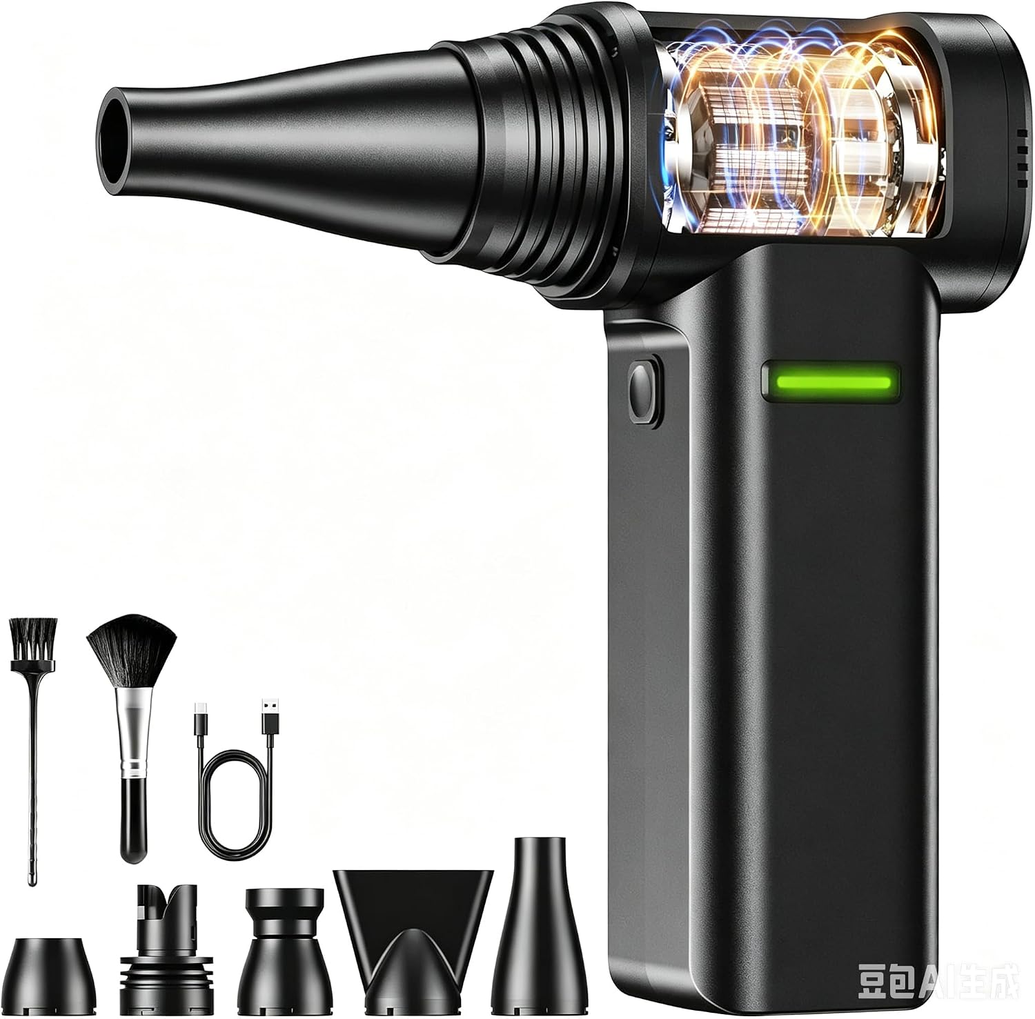 Compressed Air Duster, 300000RPM 500g Max Wind Pressure Cordless Rechargeable Electric Air Duster, Canned Air Duster for Computers, 4-Gear Turbo Dust Blower for Keyboard PC Outdoor Car