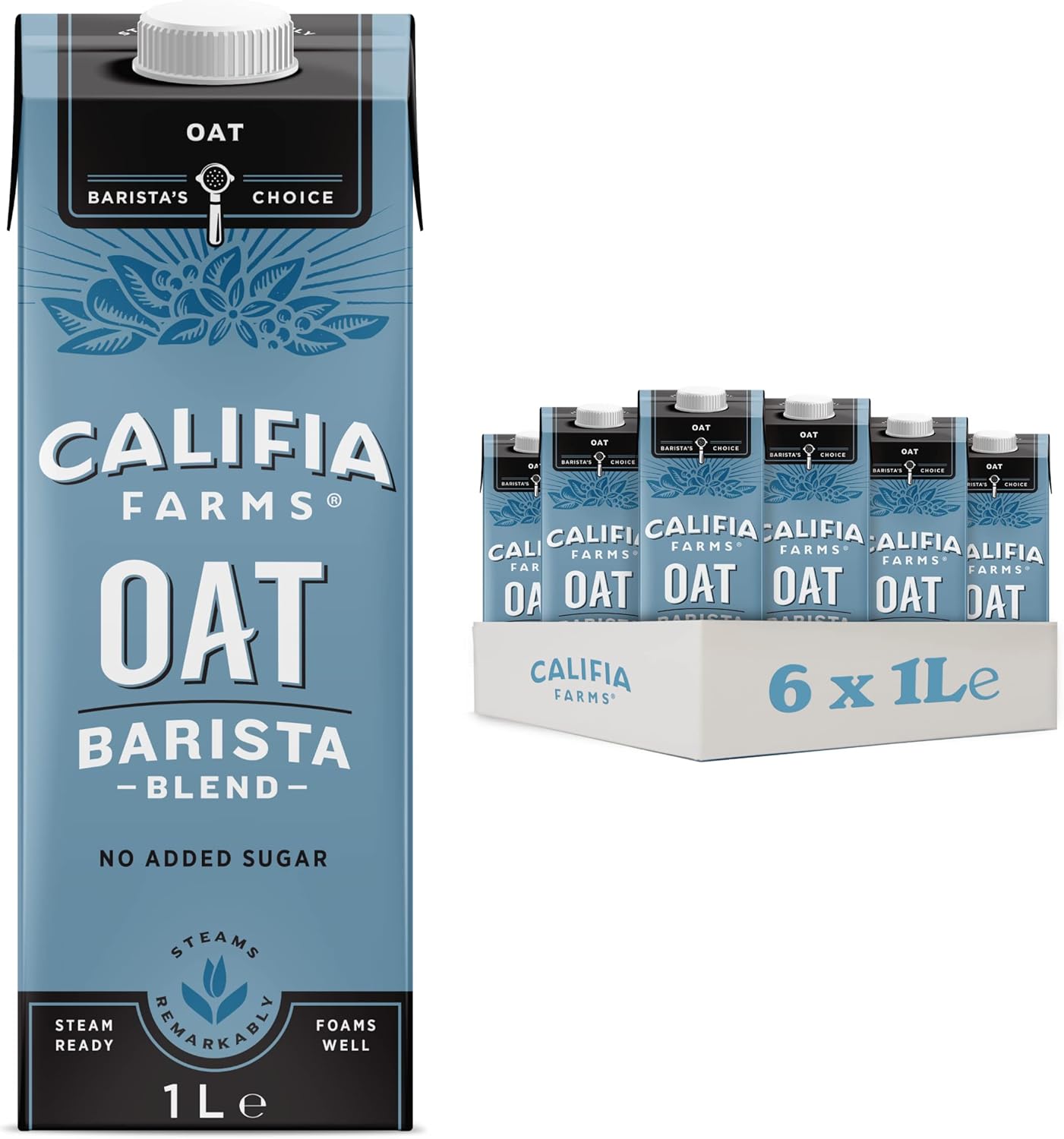 Califia Farms Oat Barista Blend with Calcium - Dairy Free, Lactose Free, Vegan (6 x 1L)