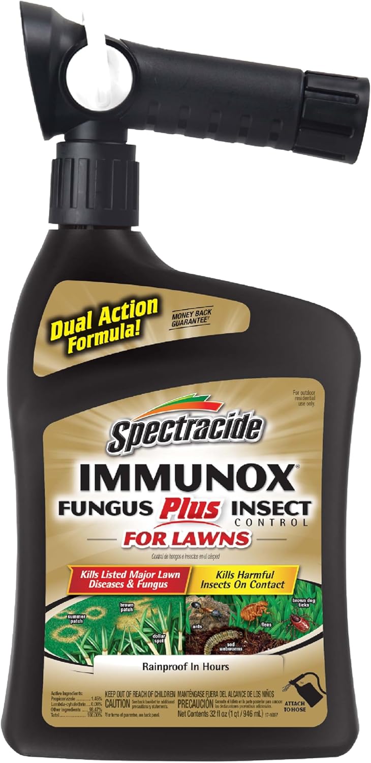 Spectracide Immunox Fungus Plus Insect Control For Lawns 32 Ounces, Dual Action, Hose-End Concentrate