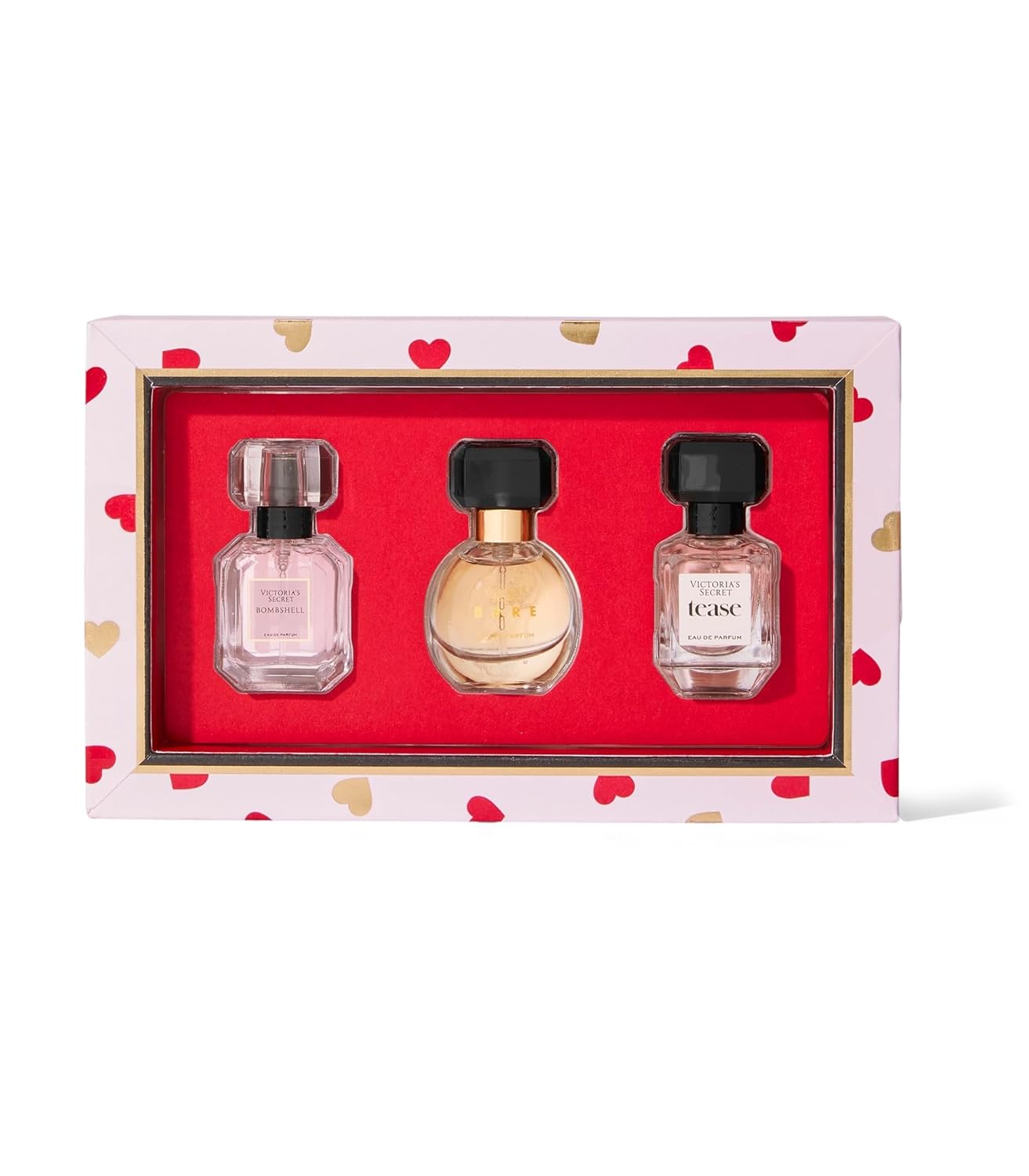 Victoria's Secret Deluxe Mini Fragrance Trio, Eau de Parfume Giftset for Women, Includes Bombshell, Bare and Tease Perfumes