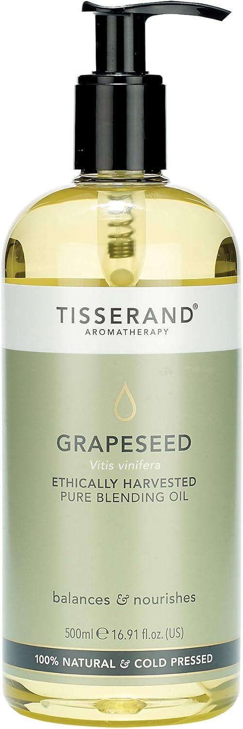 Tisserand - 500ml Grapeseed - Ethically Harvested Carrier - Face and Body Blending - 100% Natural and Pure Carrier for Essential s Mixing
