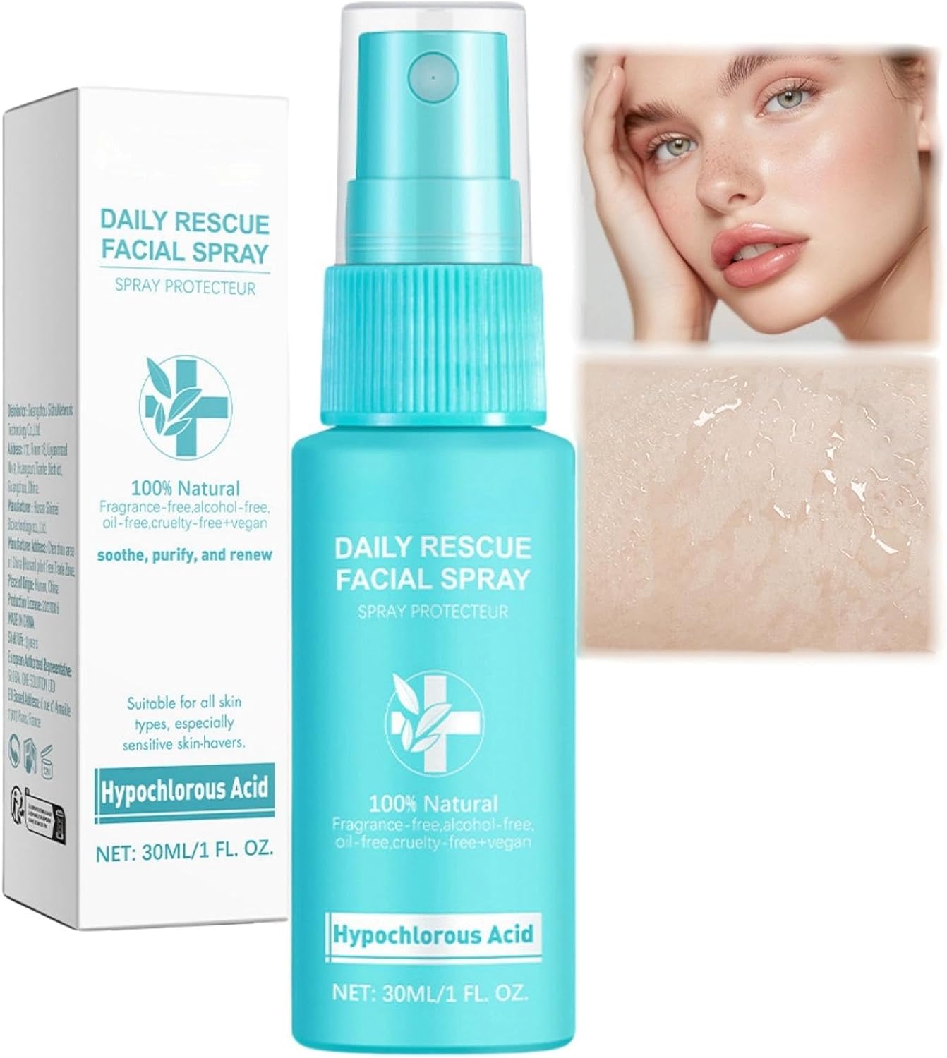 Hydrating Hypochlorous Acid Face & Skin Spray for All Skin Types - Soothing Daily Facial Mist & Hand Cleanser - Hydrates & Refreshes with Gentle Hypo-chlorous Acid Formula