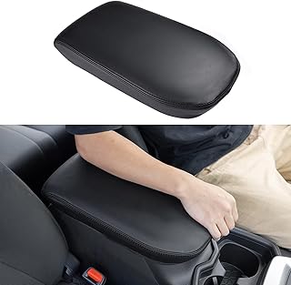 JDMCAR Center Console Cover Compatible with Toyota RAV4 Accessories 2025 2024 2023 2022 2021 2020 2019 and 2021-2025 RAV-4 Prime Customized Middle Console Lid Cover Pad Protector (Black Trim)