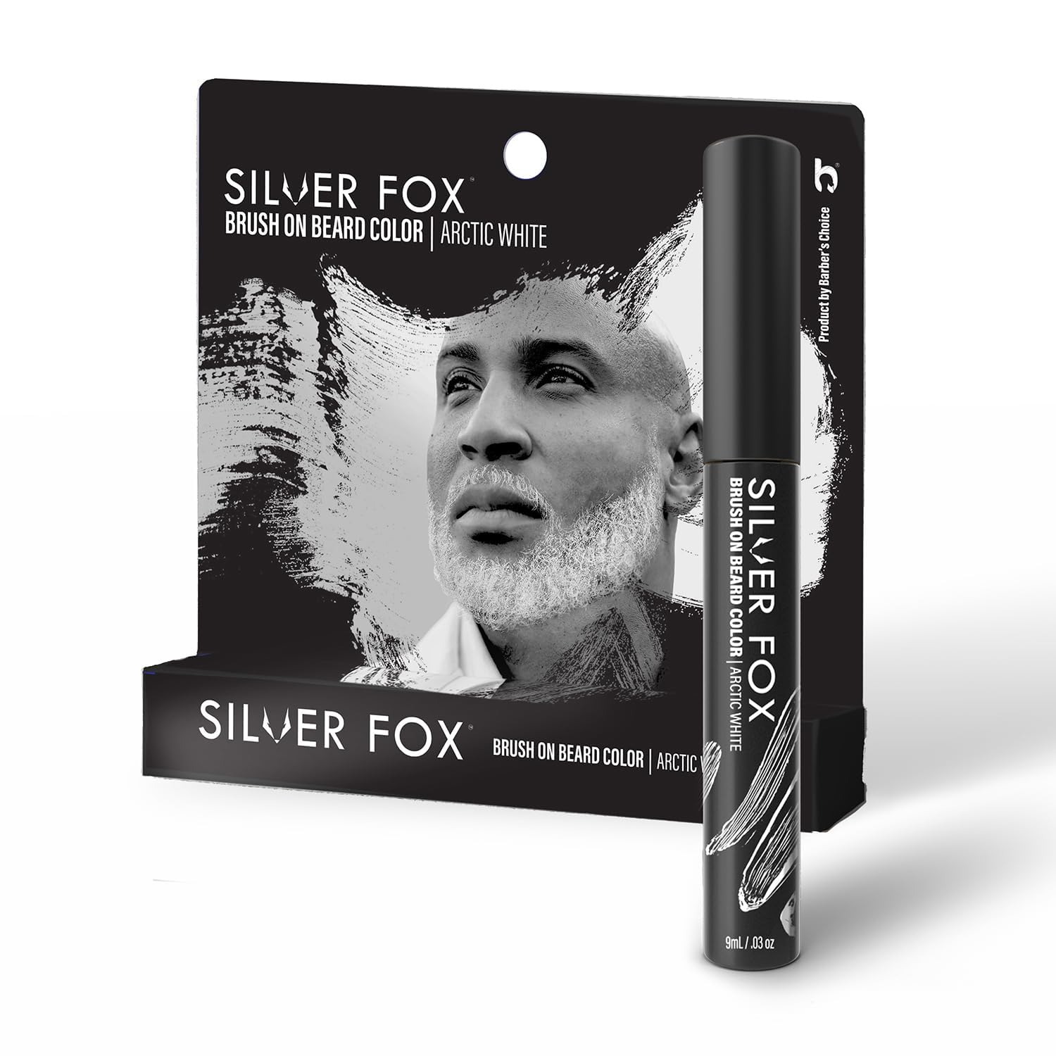 Godefroy Silver Fox Beard and Hair Temporary Color Brush for Men- Instantly Brighten White Beards, Less Yellow, Easy Application, Arctic White