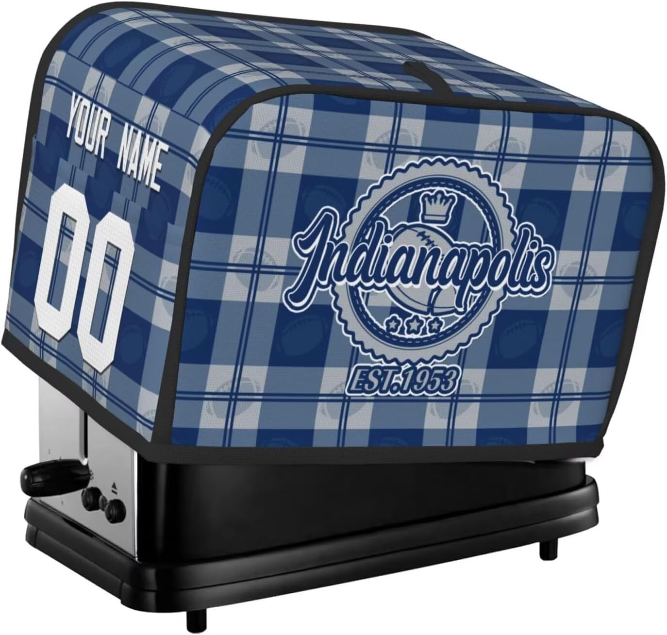 Custom 2 Slice Toaster cover Polyester Fabric,Personalized Bread Machine Protector,Sports Team Name/Number Design for Kitchen&Home Appliances.