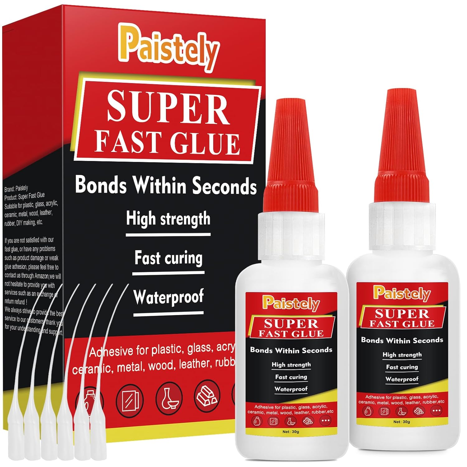 Super Fast Glue All Purpose, 2 Pack Waterproof and Heat-Resistant Strong Adhesives, Strong Adhesives for Everything, Superglue for Plastic, Glass, Vinyl, Acrylic, PVC, Metal, etc. (Super Fast Glue)