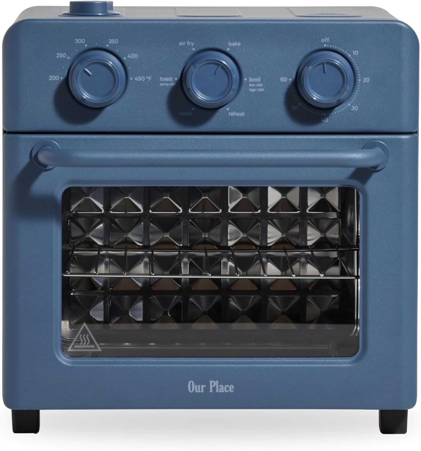 Our Place Wonder Oven | 6-in-1 Stainless Steel Air Fryer Toaster Oven Combo with Basket, Rack, Pan & Tray | Compact 13 QT Countertop Capacity - Toast, Roast, Bake, Reheat, Broil & Steam | Blue Salt