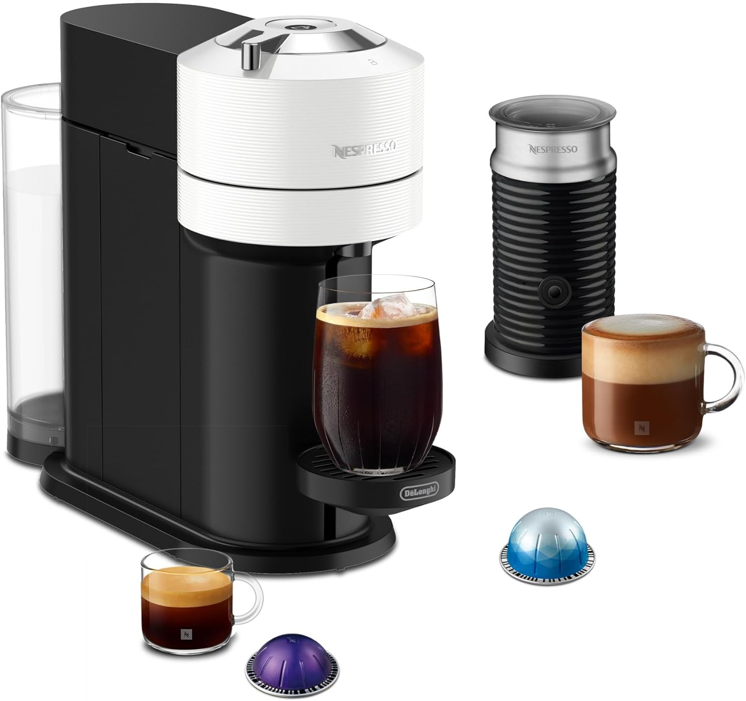 Nespresso Vertuo Next Coffee and Espresso Maker by De'Longhi with Aeroccino Milk Frother