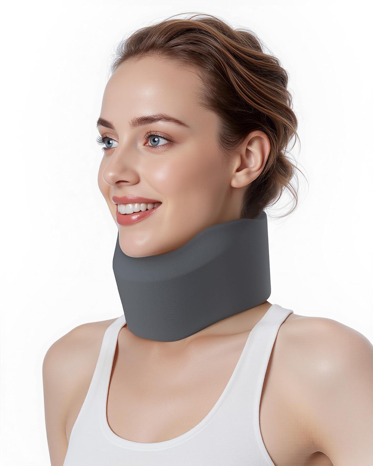 Neck Brace for Sleeping, For Relief Neck Pain and Provide Support Soft Cervical Collar, Neck Support Keep Vertebrae Stable & Aligned Relief of Cervical Spine Pressure Gray M Size