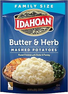 Idahoan Butter & Herb Mashed Potatoes Family Size, 8 oz (Pack of 8)