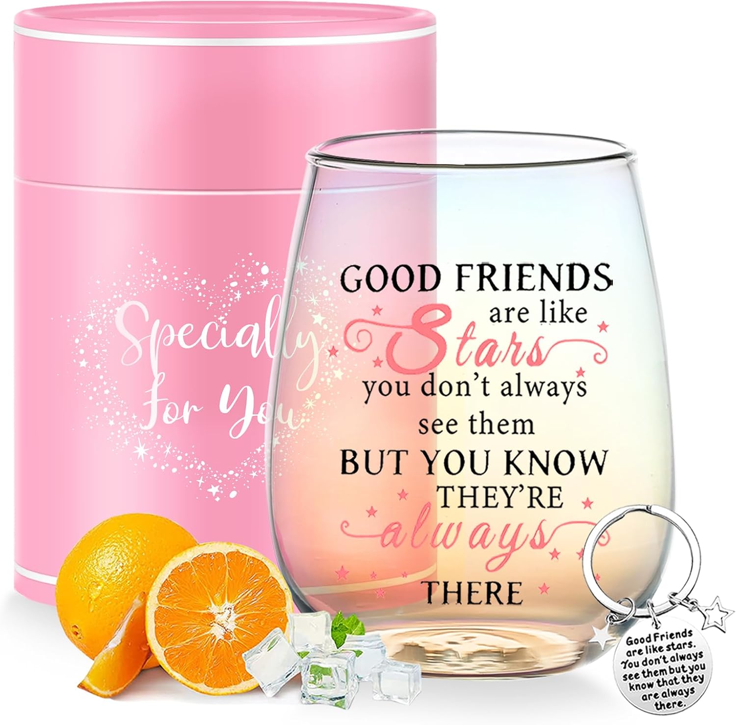 Yalucky Friendship Gifts for Women Wine Glasses Drinking Personalised Birthday Gifts for Friend Women Special Friends Gift Leaving Gift for Her Colleague Best Friends Sister Galentines Present
