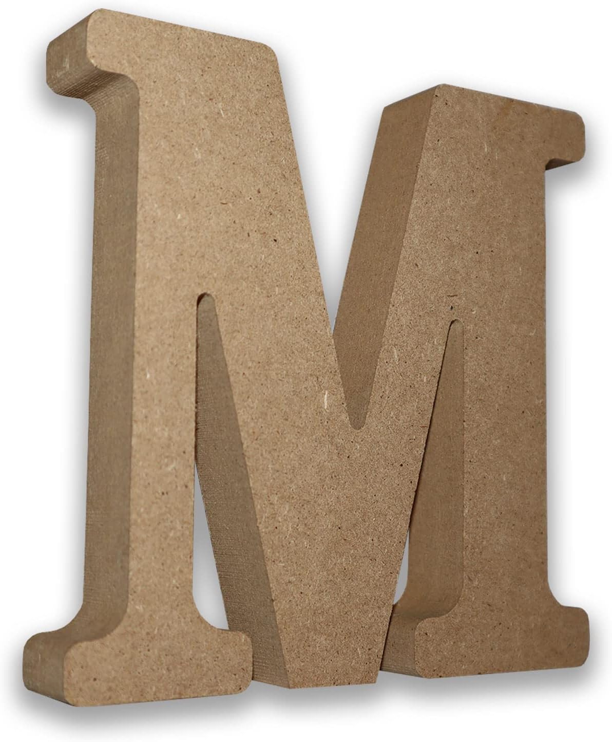 MDF Letter M - Large Free Standing Wooden Letter (13cm High x 2cm Deep) for Crafts, Personalised Names & Decor