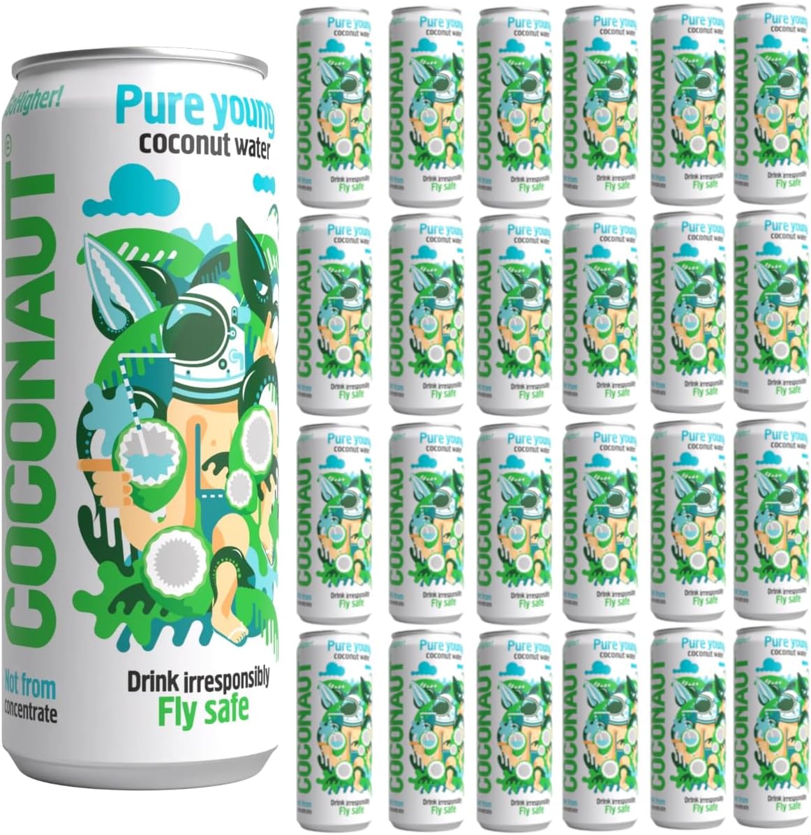 Pure Young Coconut Water Drink 24 x 320ml | Isotonic Coconut Drink | Naturally Hydrating & Refreshing | No Additives & No Added Sugar | Gluten Free, Dairy Free & Vegan