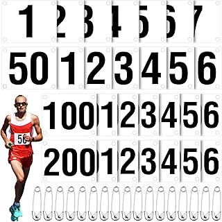 Running Bib Numbers with Safety Pins for Marathon Sports Competition Events Tearproof Waterproof, 6 x 7.5 Inch