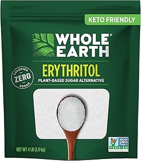 WHOLE EARTH 100% Erythritol Zero Calorie Plant-Based Sugar Alternative, 4 Pound Pouch (Packaging May Vary )